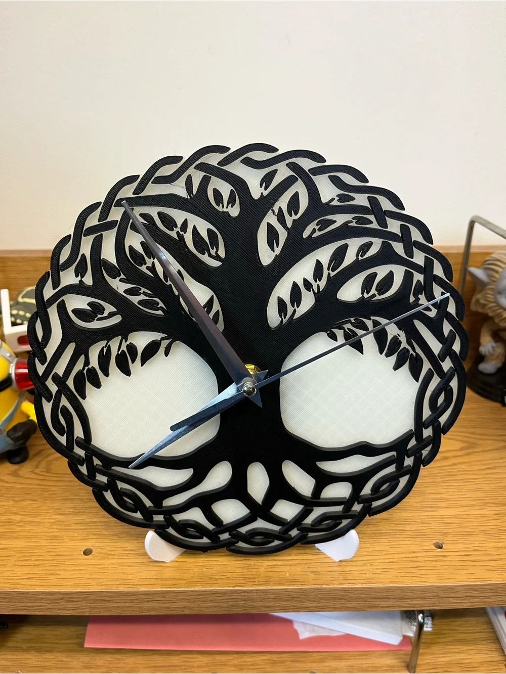 Tree of Life Wall Clock in Glow Green and Black